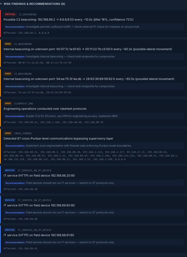 Report viewer rendering a JSON report artifact